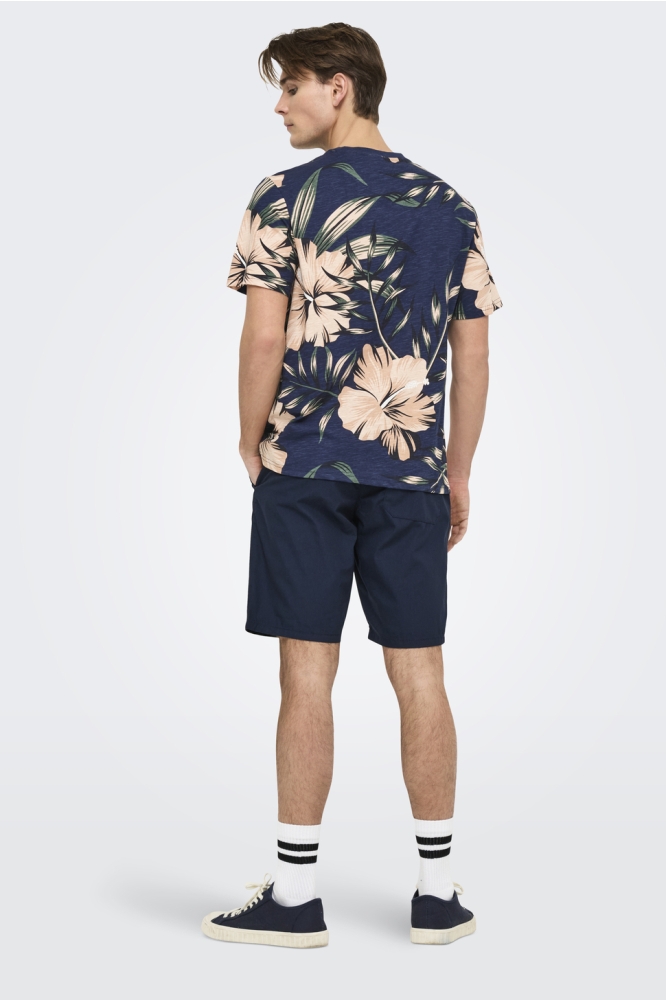 ONSKLOP REG SS FLORAL TEE NOOS 22022164 Navy Blazer/LILY